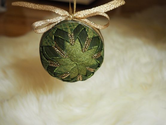 green and gold ornament