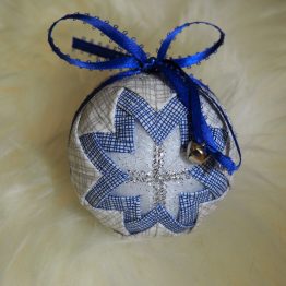 blue and silver ornament